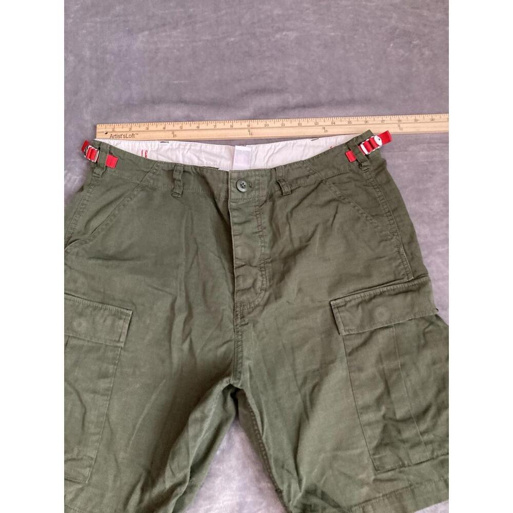 Topo Designs Cargo Shorts Army Green Button-Fly Heavyweight Sz Large 8" Inseam - Picture 6 of 9